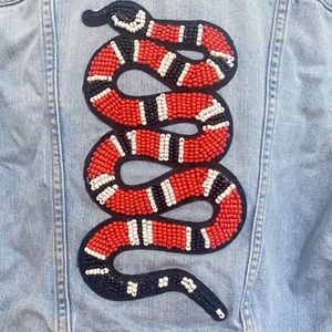 Vintage Levi Jacket with Beaded Snake